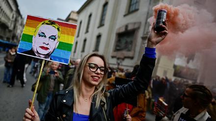 Protest gegen das Pride-Verbot in Ungarns Hauptstadt Budapest