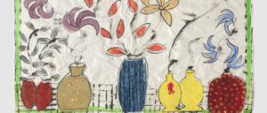 Isabella Ducrot Collage „Pots 2025-2“ von 2025 misst 120 x 180 Zentimeter.