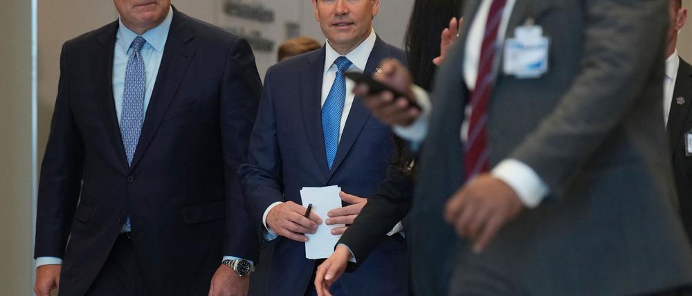 Schlug bei seinem ersten Nato-Treffen in Brüssel einen vergleichsweise moderaten Ton an: US-Außenminister Marco Rubio.