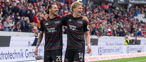 Gute Laune bei Union. Christopher Trimmel (links) und Leopold Querfeld sind auf dem besten Weg zum Klassenerhalt.