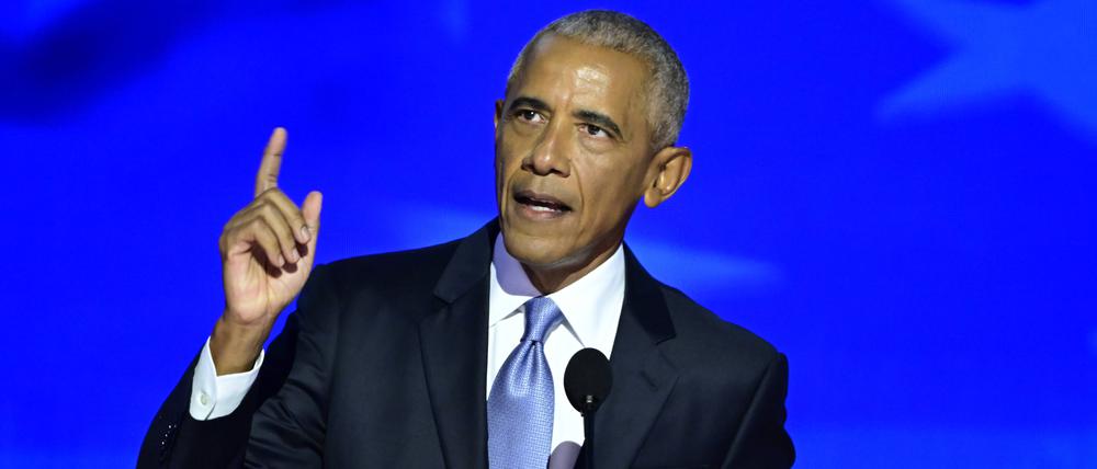 Archivbild: Der ehemalige US-Präsident Barack Obama bei einer Rede während des Wahlkampfs.