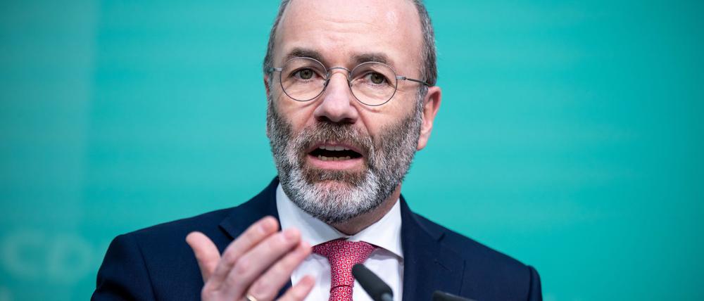 Europa müsse jetzt liefern, sagt der Partei- und Fraktionsvorsitzende der Europäischen Volkspartei (EVP), Manfred Weber. (Archivbild)