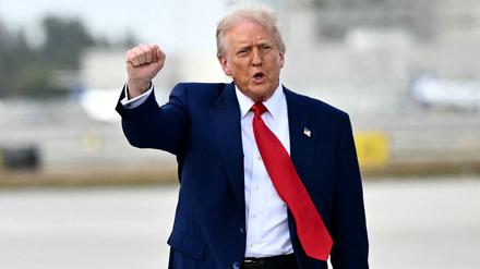 Donald Trump zeigt einer Siegergeste mit geballter Faust.