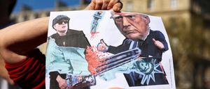 Eine Demo gegen Trump in Paris.