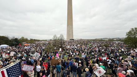 Eine große Demonstration gab es in der US-Hauptstadt Washington, unweit des Weißen Hauses.