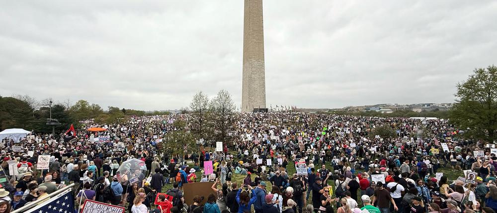 Eine große Demonstration gab es in der US-Hauptstadt Washington, unweit des Weißen Hauses.