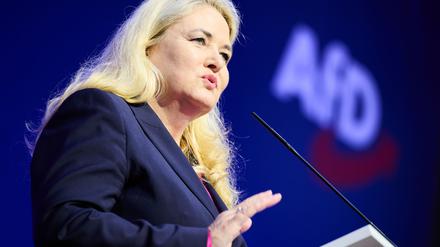 Kristin Brinker will Berliner AfD-Landesvorsitzende bleiben. (Archivbild) 