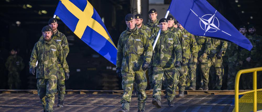 Schwedische Soldaten bei ihrem Nato-Einsatz in Lettland