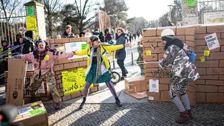 Vor einigen Wochen gab es eine Demonstration gegen den Zaun um den Park. (Archivbild)