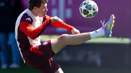 Thomas Müller war bester Laune beim Abschlusstraining.