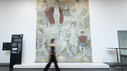 Das Wandgemälde „Lebensfreude“ entstand 1956 und wurde 1979 überstrichen.