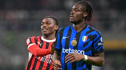 Yann Aurel Bisseck (r.) trifft mit Inter Mailand im Viertelfinale der Champions League auf Bayern München. 