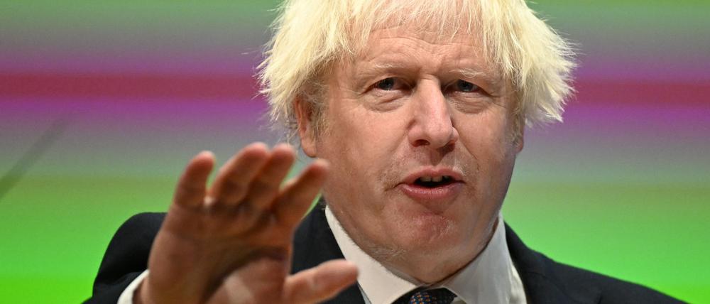 Der frühere britische Premierminister Boris Johnson hält beim Salzburg Summit der österreichischen Industriellenvereinigung (IV) eine Rede.