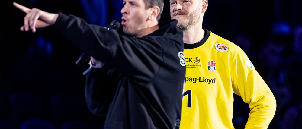Pascal Hens (l) verpasst wegen einer Verletzung sein Abschiedsspiel mit Johannes Bitter.