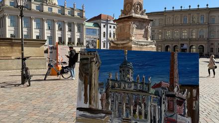 Der Alte Markt, im Frühjahr 2025 von Christopher Lehmpfuhl gemalt.