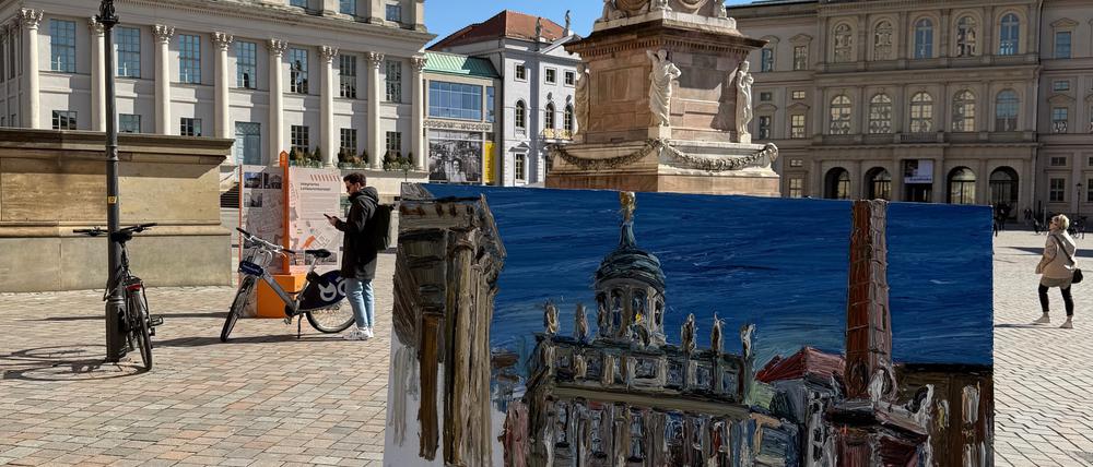 Der Alte Markt, im Frühjahr 2025 von Christopher Lehmpfuhl gemalt.