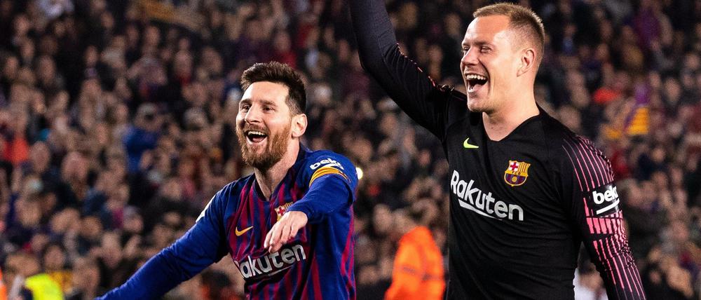 Messi und ter Stegen hatten in der gemeinsamen Zeit beim FC Barcelona auch weniger fröhliche Momente zusammen. (Archivbild)