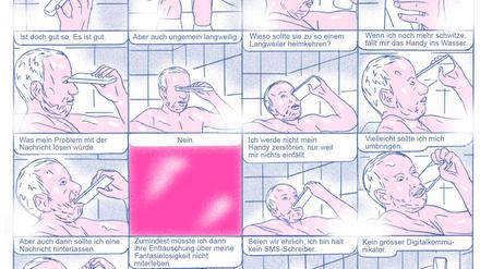 SMS aus dem Bad. Eine weitere Szene aus „Sonntag“.