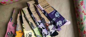 Beliebtes Geschenk. Beidem Söckchen lässt sich der Preis oft einfach abschneiden. 