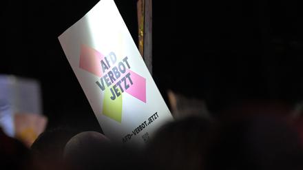 Schild auf der Demonstration „Lichtermeer gegen den Rechtsruck“