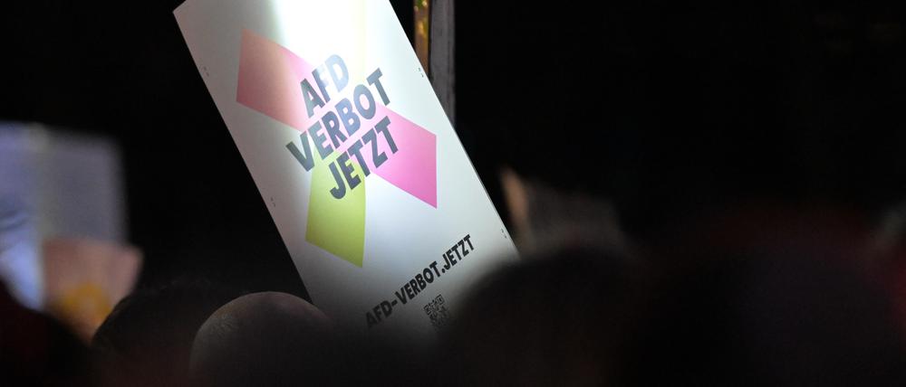 Schild auf der Demonstration „Lichtermeer gegen den Rechtsruck“