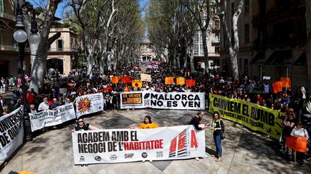 Proteste gegen Overtourism in Mallorca.