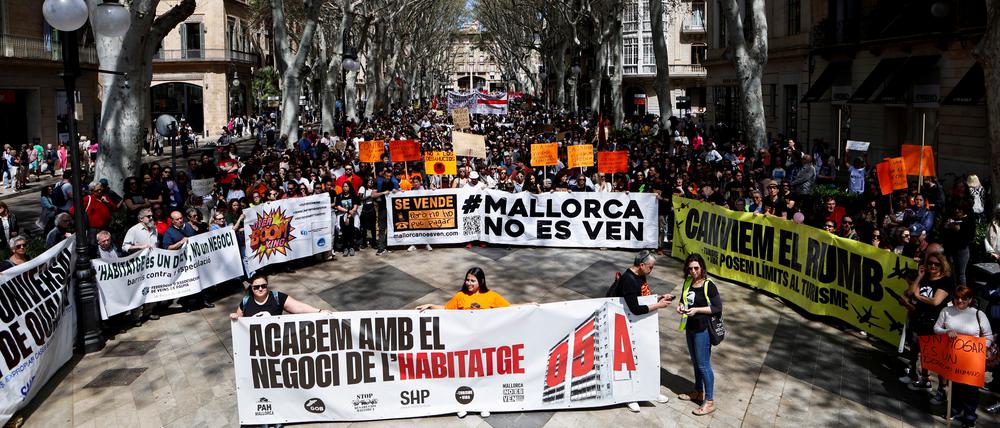 Proteste gegen Overtourism in Mallorca.