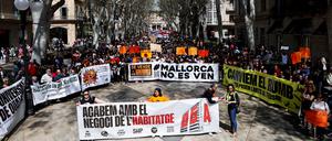 Proteste gegen Overtourism in Mallorca.