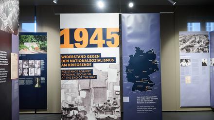 Die Sonderausstellung „1945 Widerstand gegen den nationalen Sozialismus am Kriegsende“ in der Gedenkstätte Deutscher Widerstand.