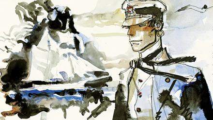 Das Plakat zur Ausstellung „Hugo Pratt. Geografie der Fantasie“.