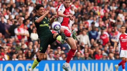 Gala gegen Real, Enttäuschung gegen Brentford: Arsenals Declan Rice (r.) erlebt eine Woche mit Höhen und Tiefen.