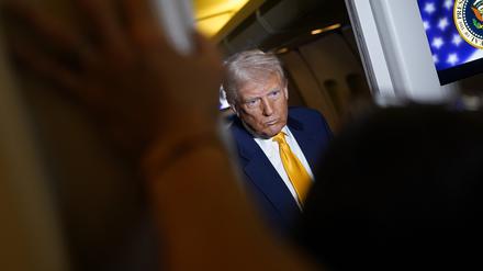 US-Präsident Donald Trump an Bord der Air Force One.