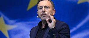 Politiker Sergey Lagodinsky Grüne bei einer Wahlkampf-Veranstaltung anlässlich der Anstehenden EU-Wahlen 2024 vor rund 230 Nürnbergern auf dem Jakobsplatz.