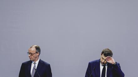 Friedrich Merz, CDU-Parteivorsitzender, und Lars Klingbeil, SPD-Parteivorsitzender. 