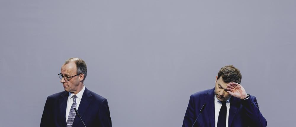 Friedrich Merz, CDU-Parteivorsitzender, und Lars Klingbeil, SPD-Parteivorsitzender.