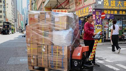 Chinesischer Händler in Hongkong.