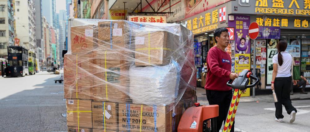 Chinesischer Händler in Hongkong.