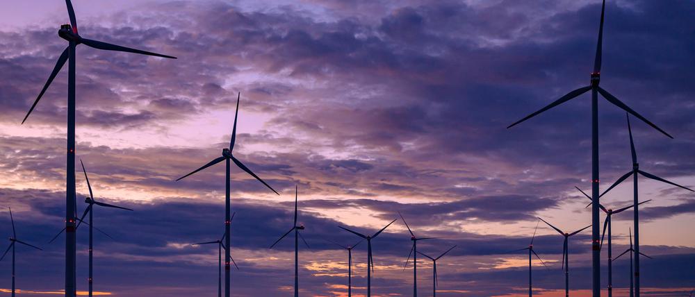 Das rote Dauerblinken der Windräder in der Dunkelheit nervt viele Menschen - damit soll aber bald Schluss sein. (Archivbild)
