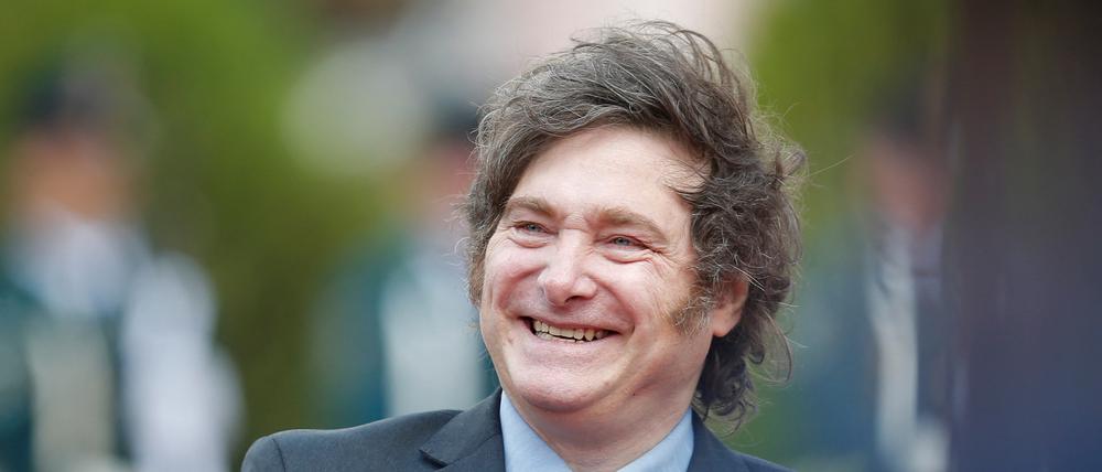 Argentiniens Präsident Javier Milei strahlt.