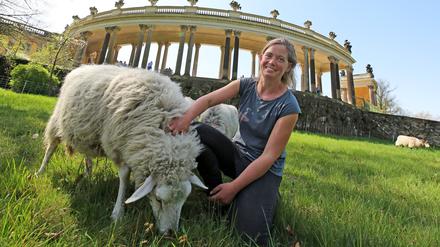 Hannah Becker ist die Schäferin vom Park Sanssouci. Seit vier Jahren mähen die Schafe den Welterbe-Park.