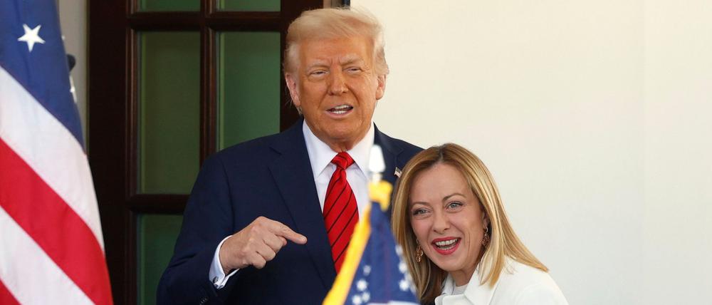US-Präsident Trump und Italiens Ministerpräsidentin Meloni präsentierten sich am Donnerstag als ziemlich beste Freunde.