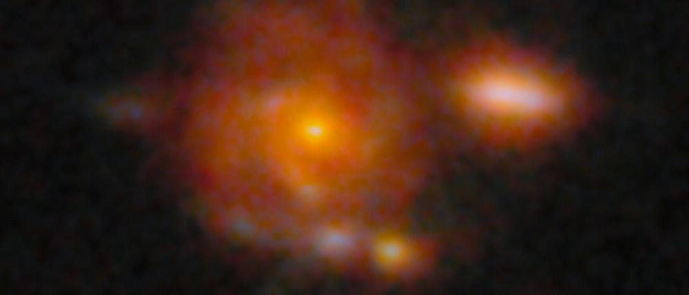 Zhúlóng, die am weitesten entfernte bislang bekannt Spiralgalaxie.