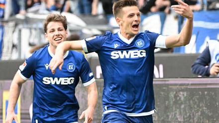 Elftes Saisontor: Karlsruhes Marvin Wanitzek (r.) traf gegen Fürth sehenswert.