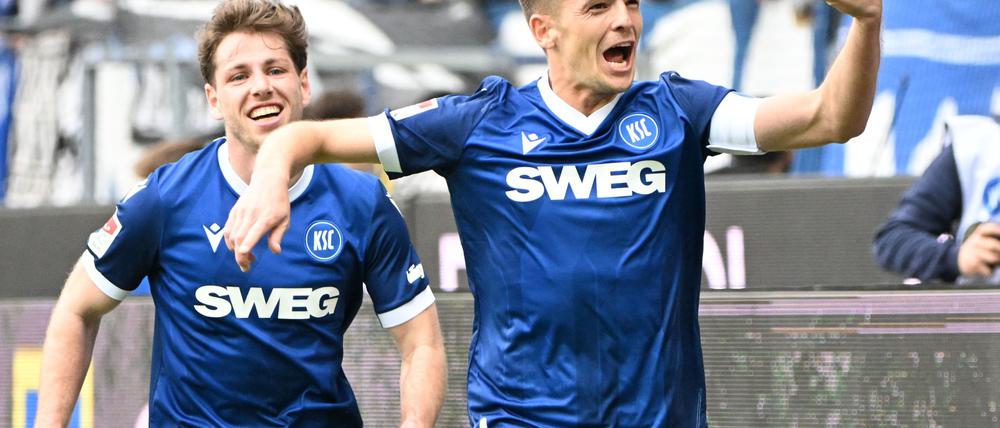 Elftes Saisontor: Karlsruhes Marvin Wanitzek (r.) traf gegen Fürth sehenswert.
