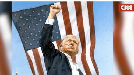 Der Sender CNN berichtet über das Trump-Porträt, das Putin angeblich dem US-Präsidenten geschenkt haben soll.