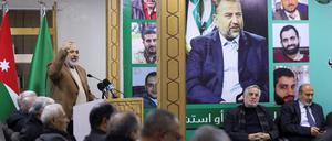 Große Nähe zur Hamas: Mitglieder der jordanischen Muslimbruderschaft erinnern an einen Islamisten-Funktionär in Gaza, der von Israel getötet wurde.
