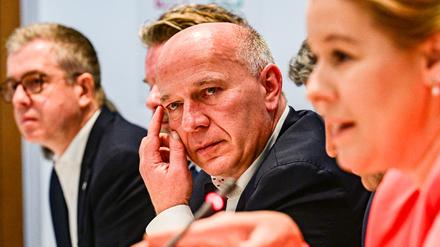  Regierenden Bürgermeister Kai Wegner (CDU), Finanzsenator Stefan Evers (CDU) und Wirtschaftssenatorin Franziska Giffey (SPD). 