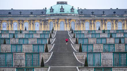 Treppen der Weinbergterrassen am Schloss Sanssouci in Potsdam
