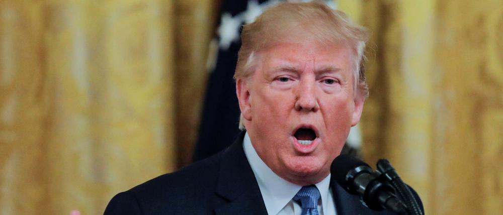 Donald Trump bei einer Rede im Weißen Haus in Washington.