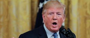Donald Trump bei einer Rede im Weißen Haus in Washington. 